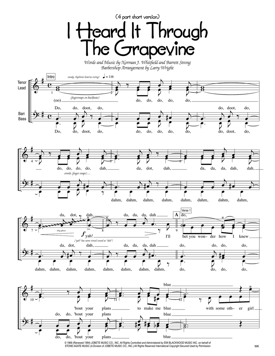 I Heard It Through The Grapevine SSAA scores gallery preview page 1
