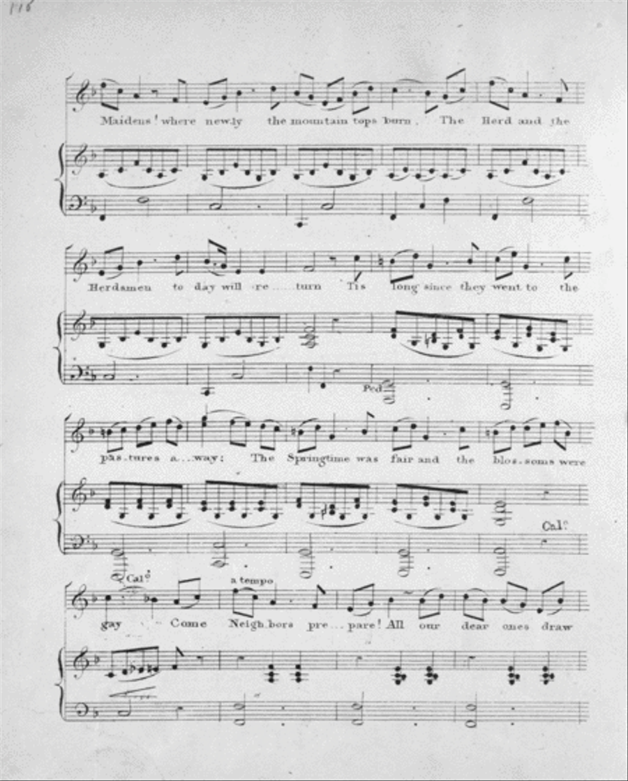 The Herdsmen's Return. A Tyrolese Air from the Musical Gem for 1830 Voice scores gallery preview page 2