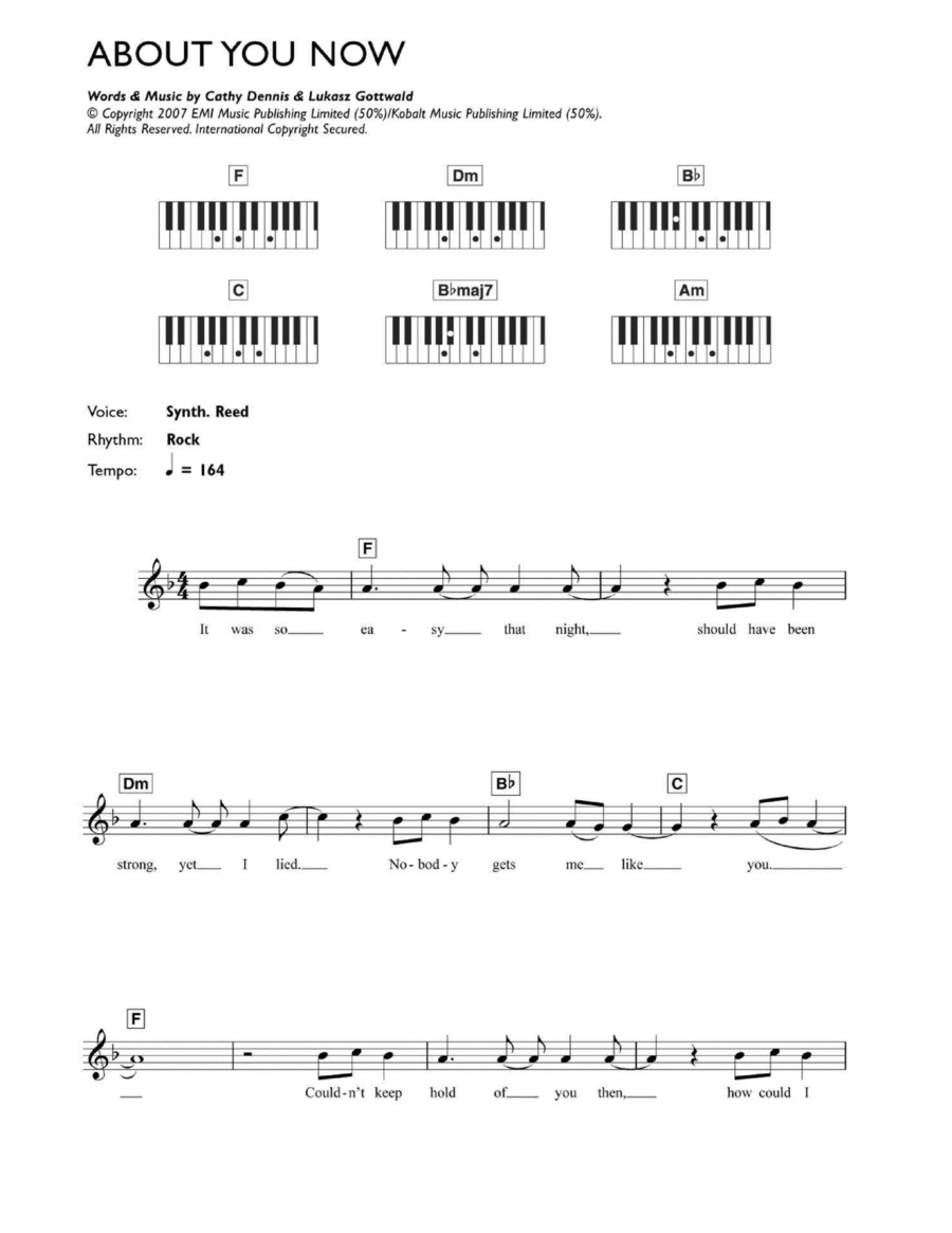 About You Now Piano scores gallery preview page 1