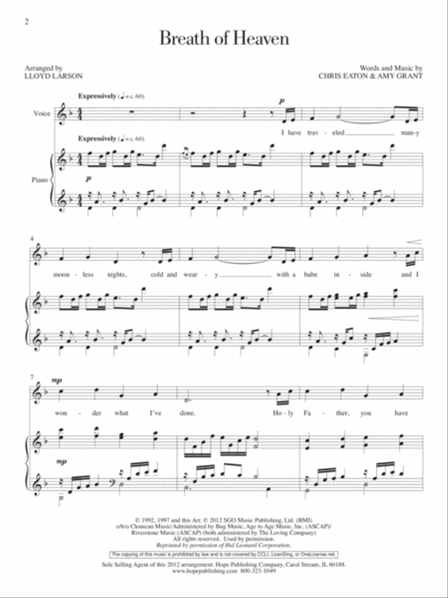 Breath of Heaven (Mary's Song) Choir scores gallery preview page 3