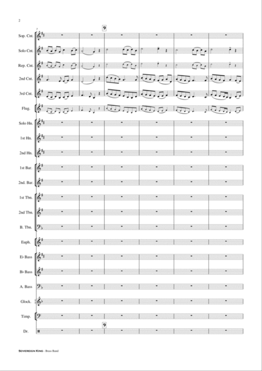 Sovereign King - Brass Band (with Cornet Trio) Score and Parts PDF Brass Trio scores gallery preview page 3