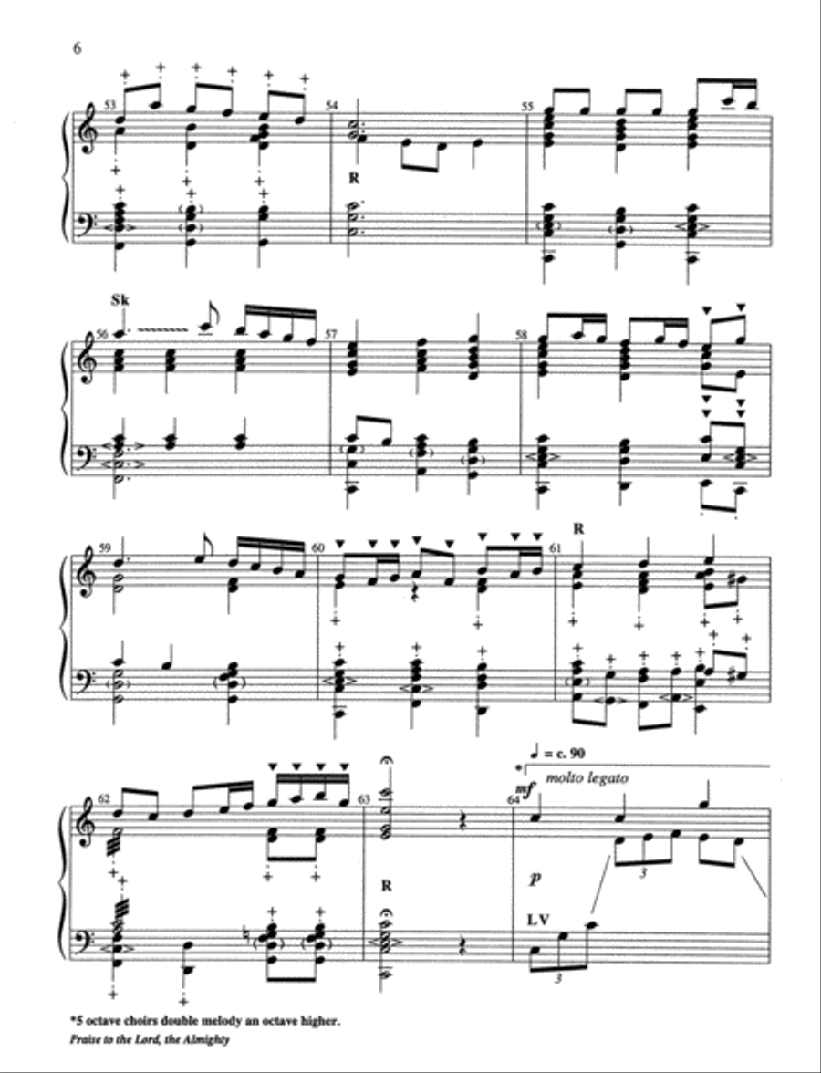 Praise to the Lord, the Almighty 5-Octaves scores gallery preview page 16