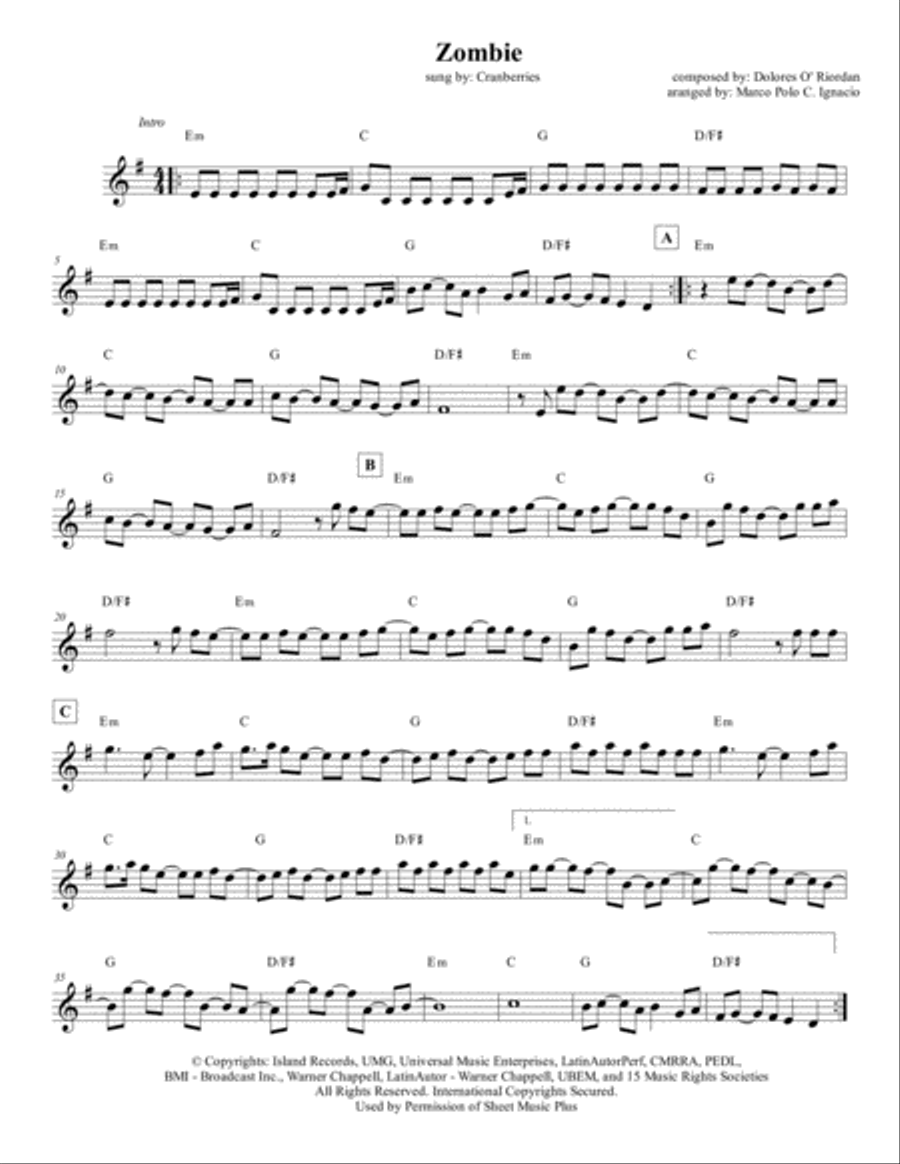 Zombie Piano scores gallery preview page 1
