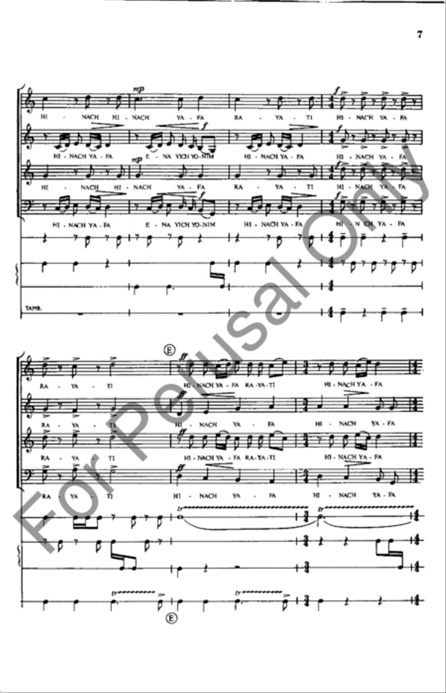 Hinach Yafa Hinach Yafa 4-Part scores gallery preview page 7