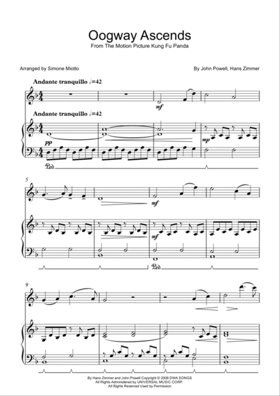 Oogway Ascends Flute Duet scores gallery preview page 2