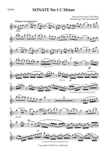 Devienne Sonata No 1 C Minor Part 1 Allegro (Violin)
