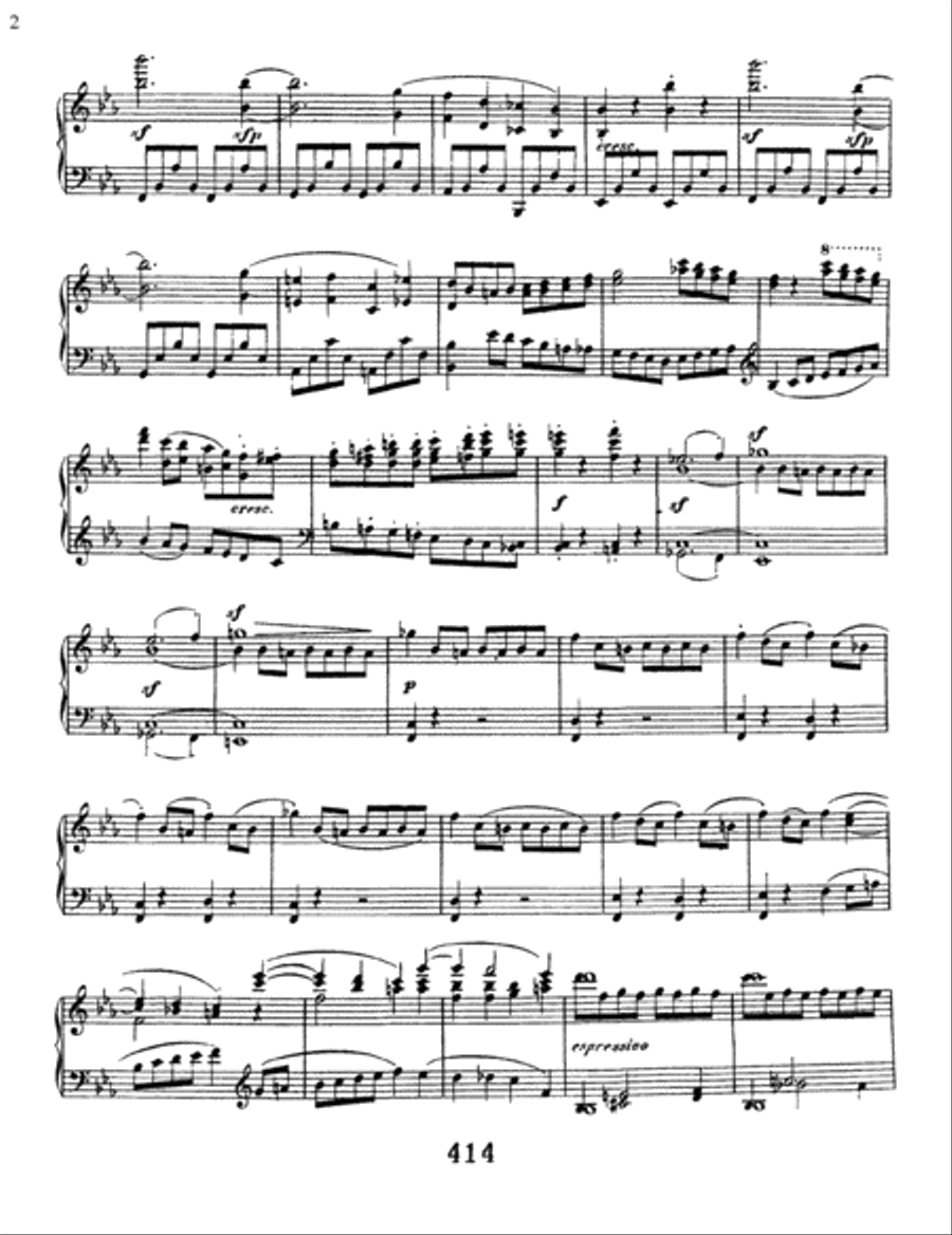 Sonata No. 26 In E-flat Major (les Adieux), Op. 81a Piano Solo scores gallery preview page 2