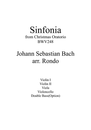 J.S.Bach - Sinfonia from Christmas Oratorio No.2 BWV248 for String Quartet
