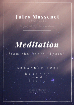 Book cover for Meditation from "Thais" (for Bassoon and Piano)