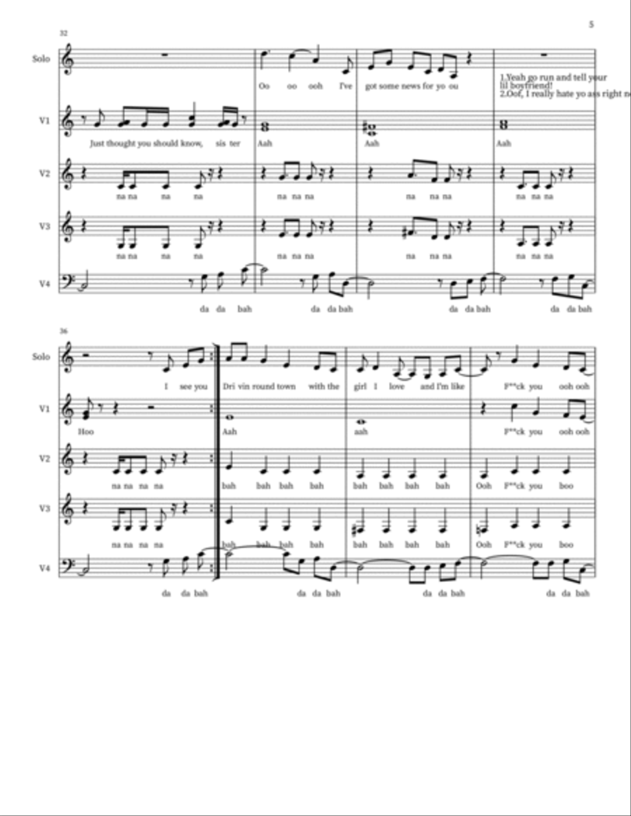 Fuck You 4-Part scores gallery preview page 5