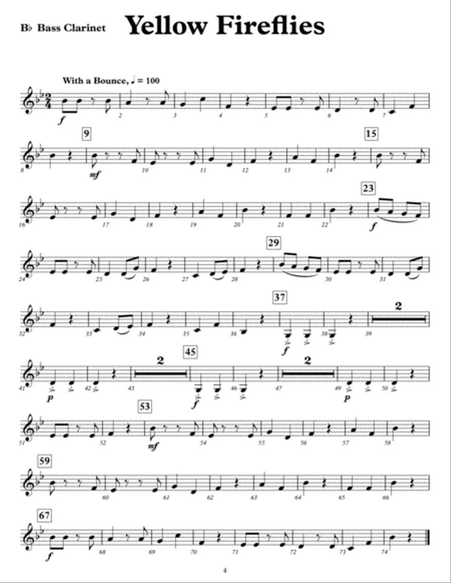 Create A Quartet, Volume 2, Tuba, Eb Baritone Sax, Bb Bass Clarinet Clarinet Quartet scores gallery preview page 6