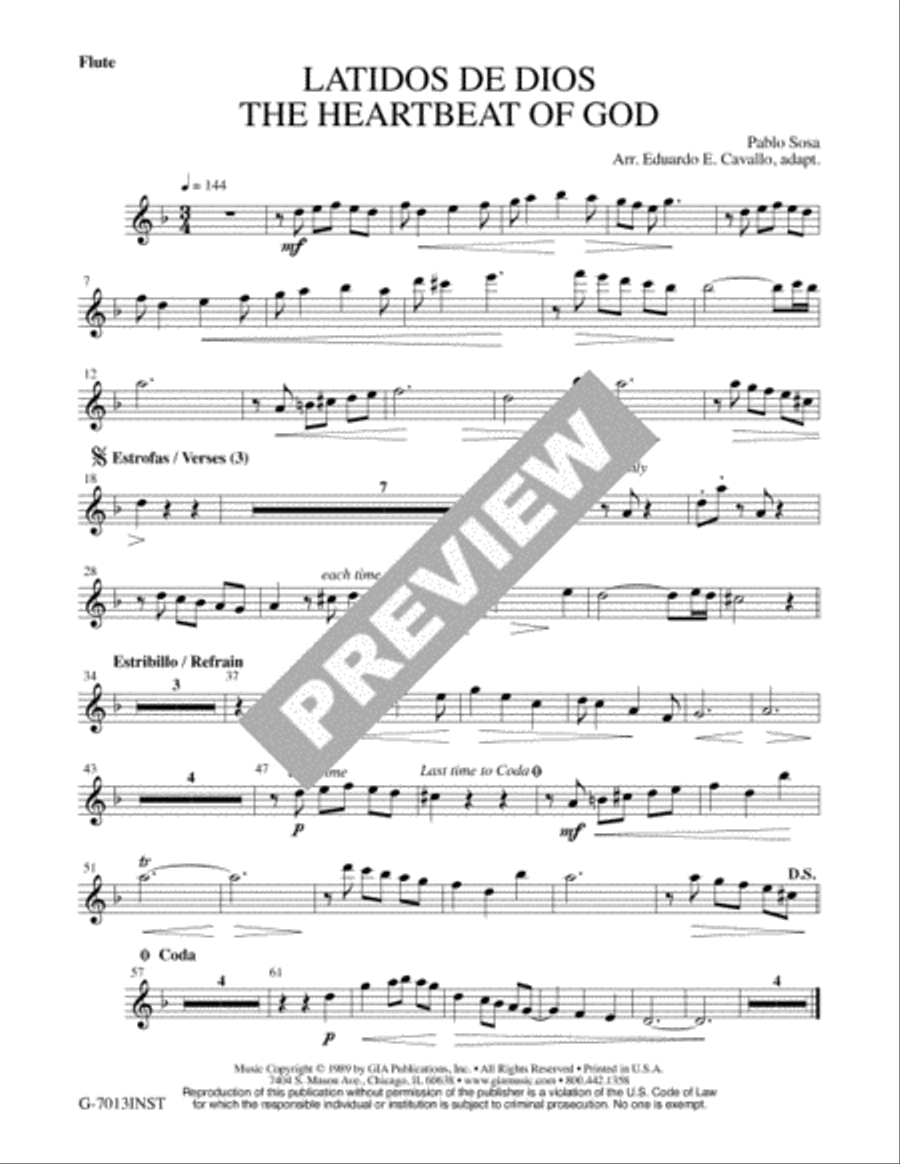 Latidos de Dios / The Heartbeat of God - Instrument edition Flute scores gallery preview page 2