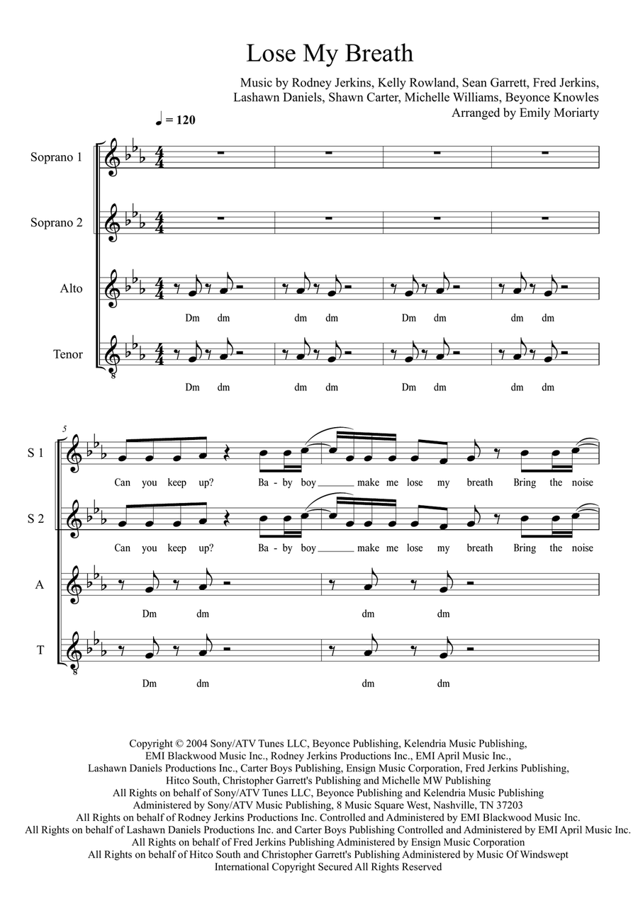 Lose My Breath 4-Part scores gallery preview page 1