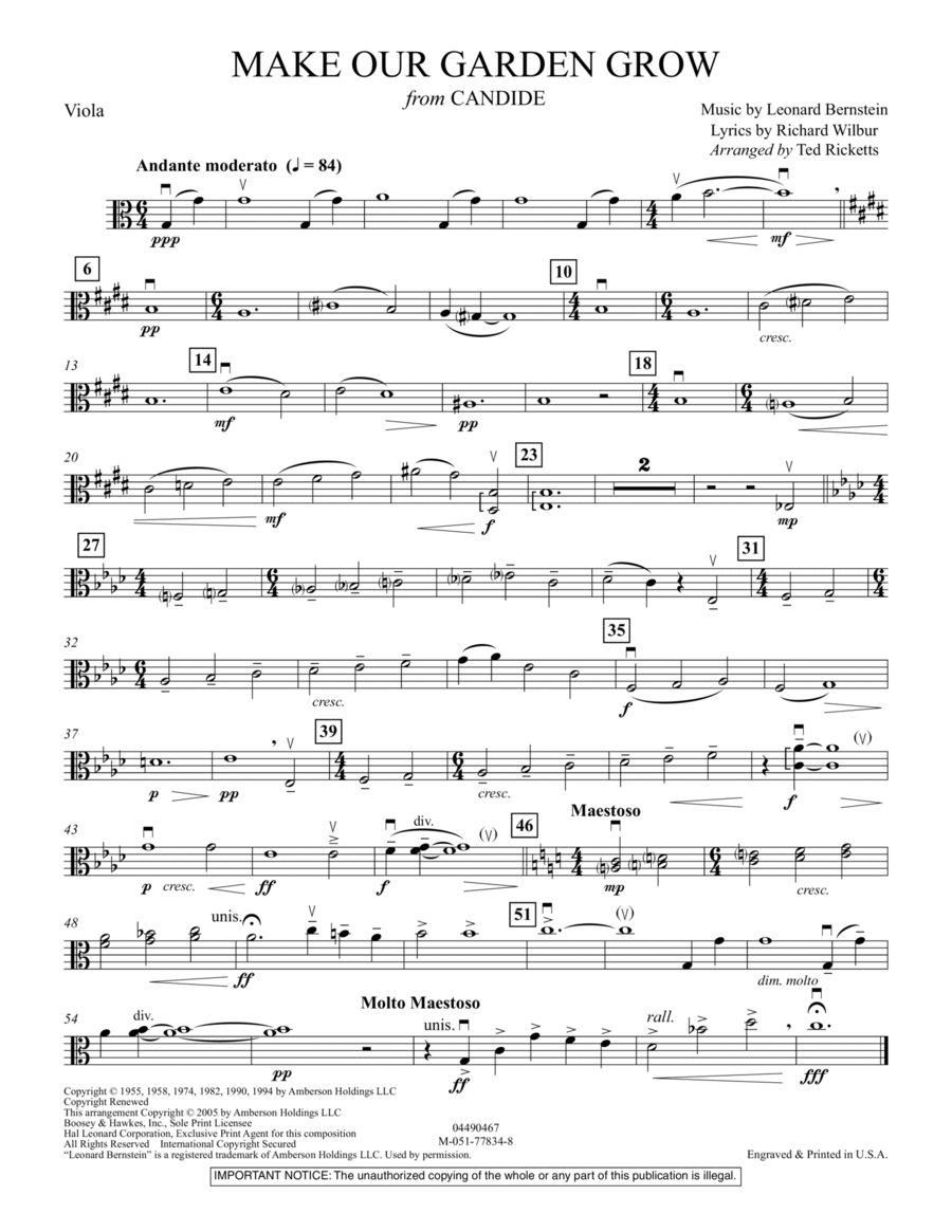 Make Our Garden Grow (from Candide) - Viola Orchestra scores gallery preview page 1