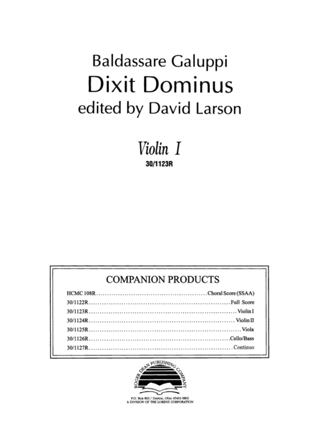 Dixit Dominus - Violin I