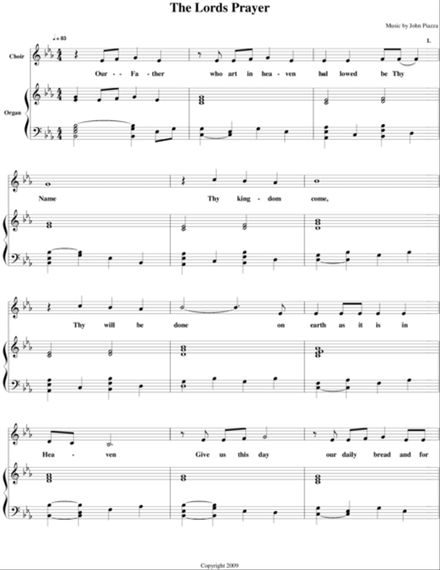 The Lord's Prayer Voice scores gallery preview page 1
