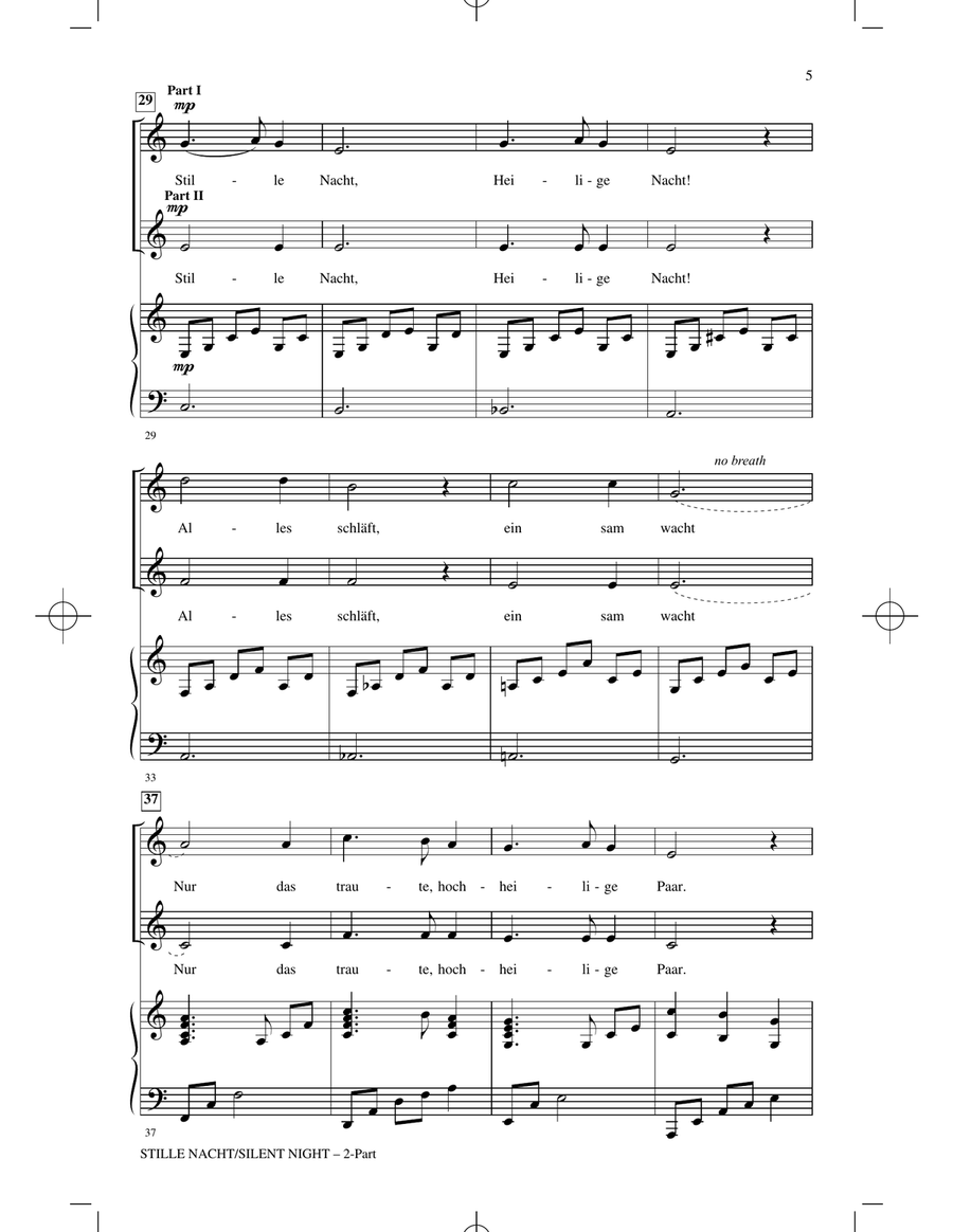 Stille Nacht/Silent Night (With American Sign Language) (arr. Greg Gilpin) 2-Part scores gallery preview page 3