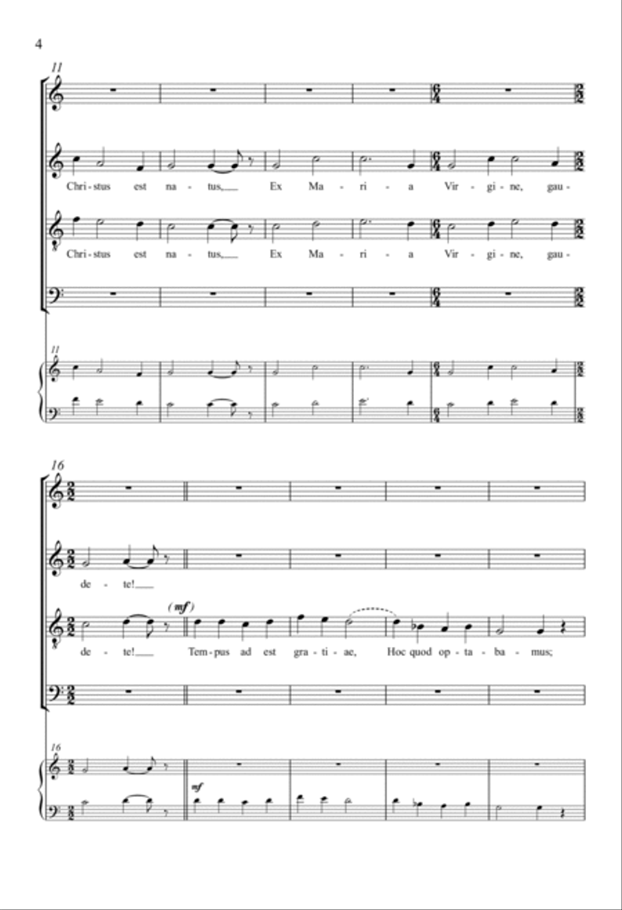 Gaudete! Christus Est Natus 4-Part scores gallery preview page 2