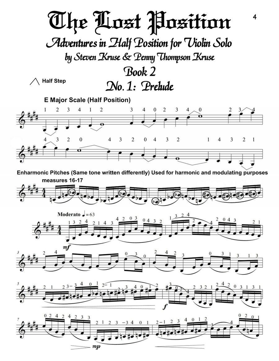 The Lost Position: Adventures in Half Position for Violin Solo, Book 2: Six Advanced-Level Pieces Violin Solo scores gallery preview page 5