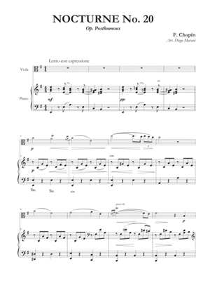 Nocturne No. 20 for Viola and Piano