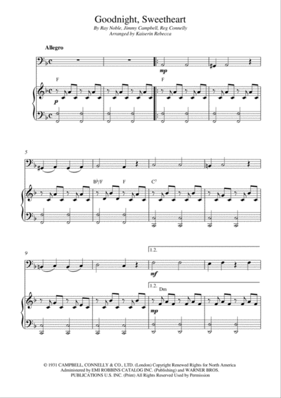 Goodnight Sweetheart Goodnight Sweetheart Bassoon scores gallery preview page 1