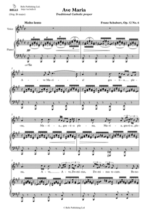 Ave Maria, Op. 52 No. 6 (Latin version) (A Major)