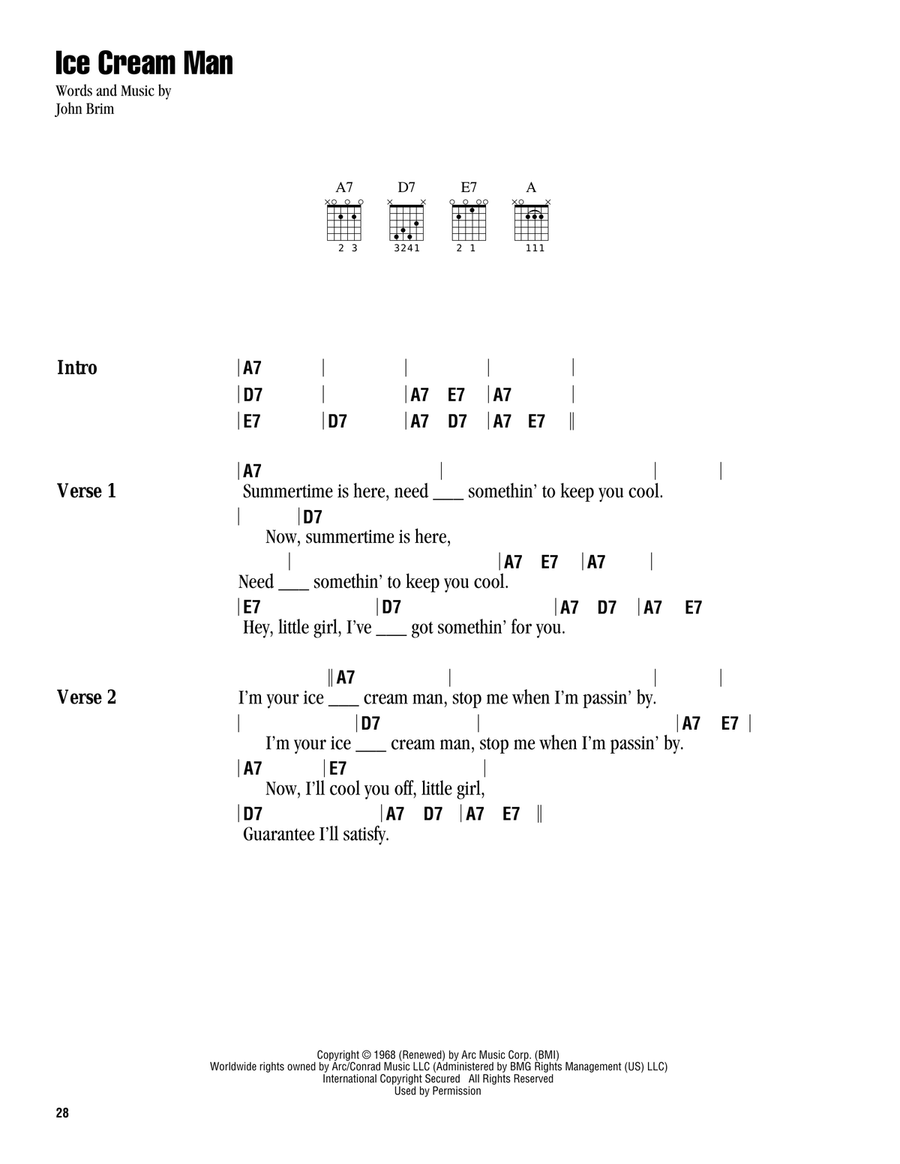 Ice Cream Man Electric Guitar scores gallery preview page 1