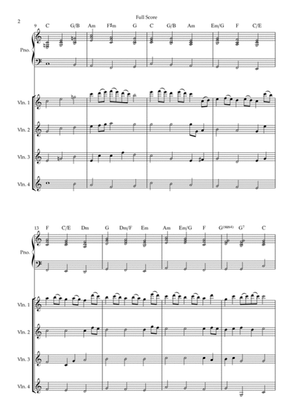Rondeau (from Abdelazer) for Violin Quartet and Piano Accompaniment with Chords image number null