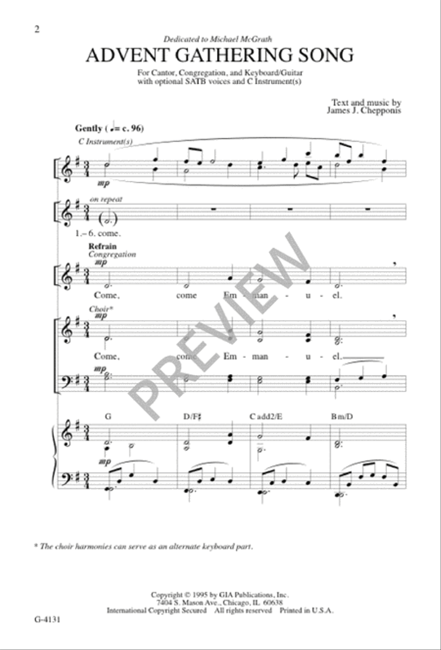 Advent Gathering Song 4-Part scores gallery preview page 2
