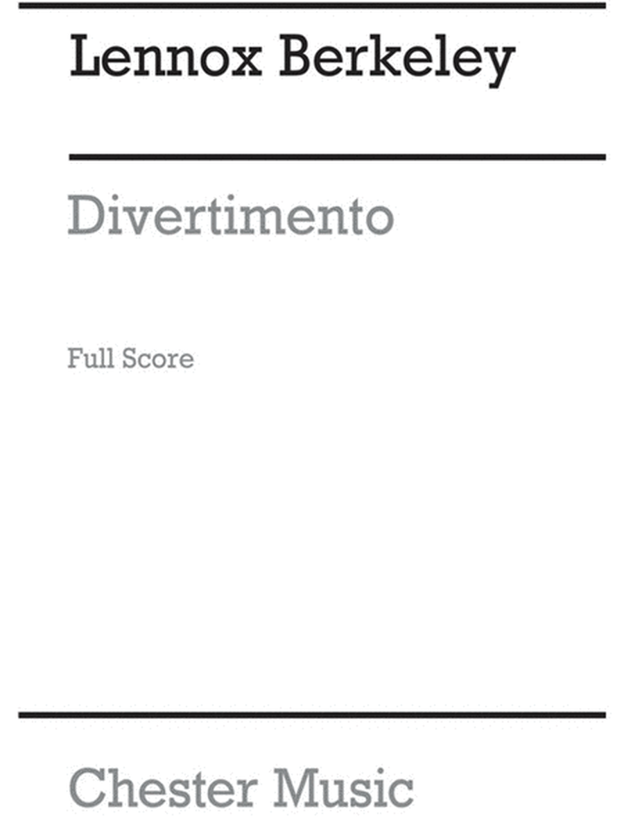 Divertimento Op 18 B Flat For Orchestra Score