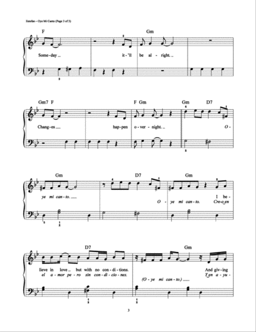 Oye Mi Canto (Hear My Voice) Voice scores gallery preview page 3