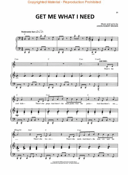 13: The Musical by Jason Robert Brown Piano, Vocal - Sheet Music