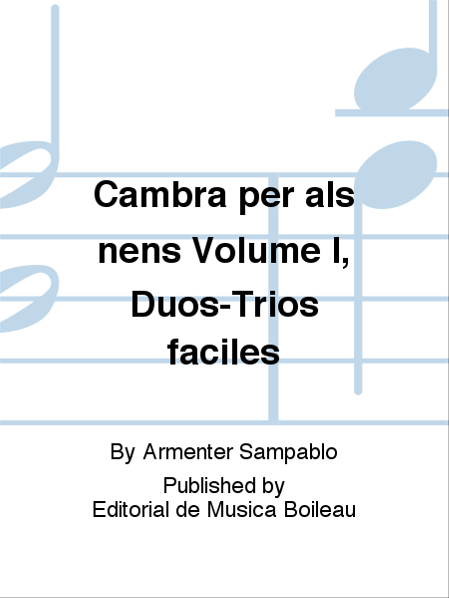 Cambra per als nens Volume I, Duos-Trios faciles Flute scores gallery preview page 1