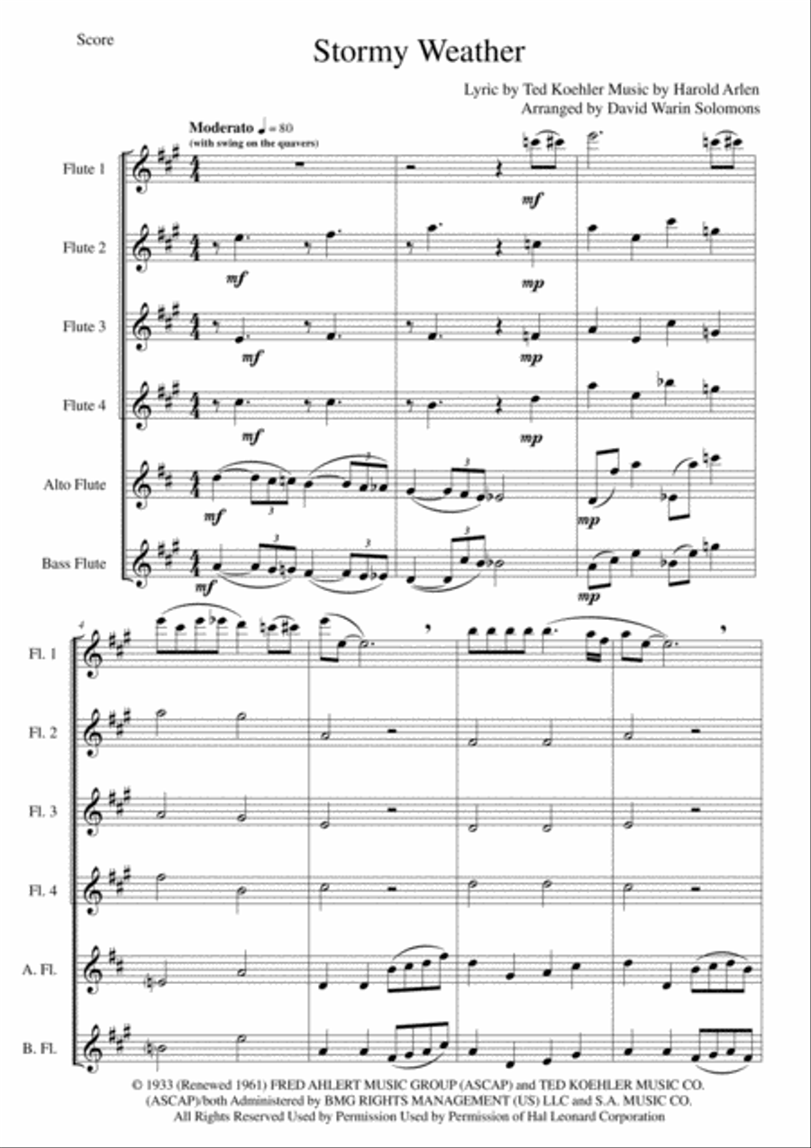 Stormy Weather Woodwind Ensemble scores gallery preview page 1
