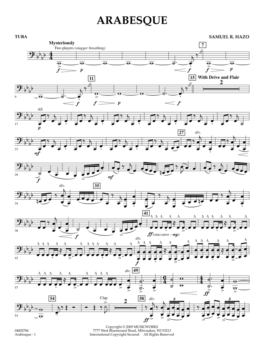 Arabesque - Tuba Tuba scores gallery preview page 1