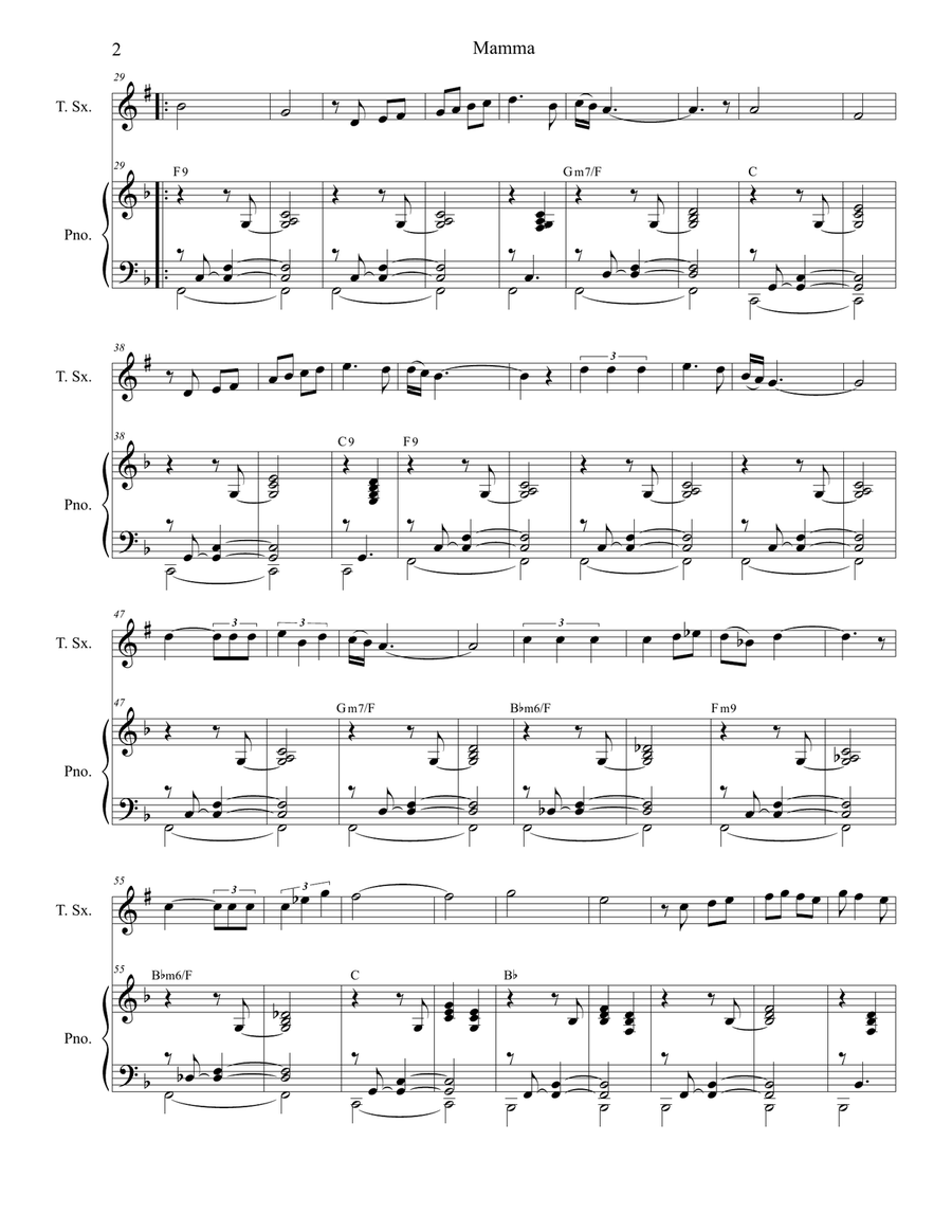 Mama (mamma) Tenor Saxophone scores gallery preview page 2