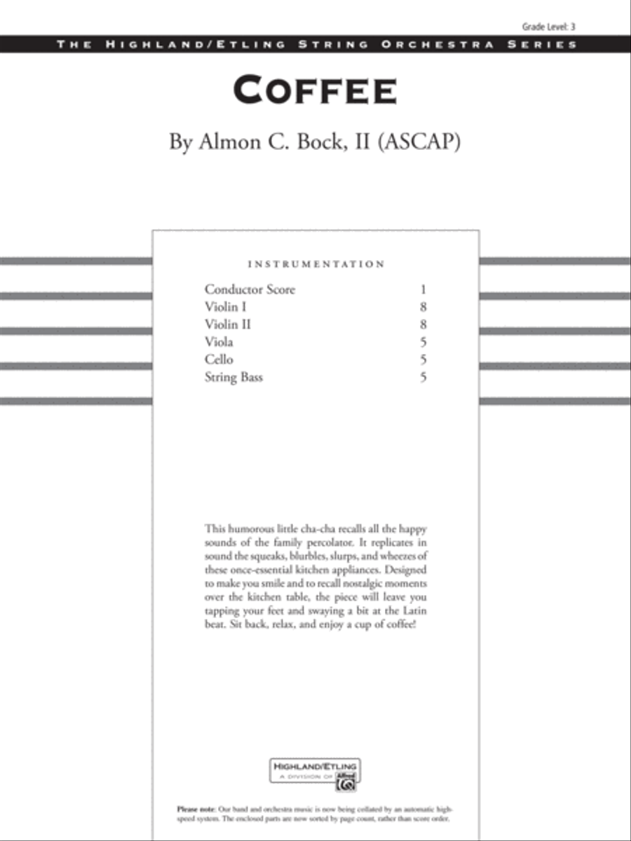 Coffee: Score String Orchestra scores gallery preview page 1