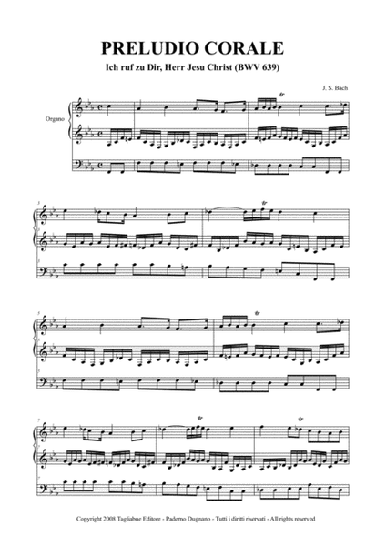 CHORAL PRAELUDIUM BWV 639 - Ich Ruf'zu Did Herr - For organ image number null
