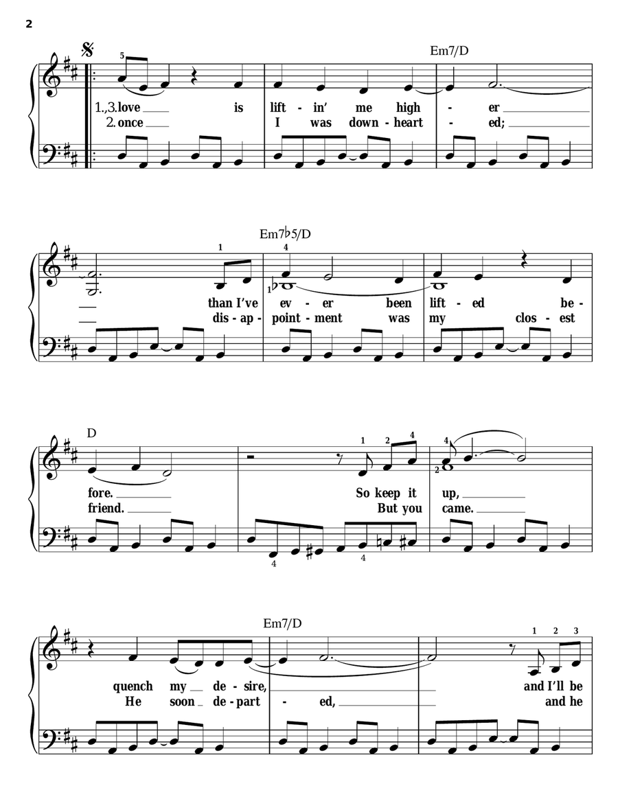 (Your Love Keeps Lifting Me) Higher And Higher Easy Piano scores gallery preview page 2
