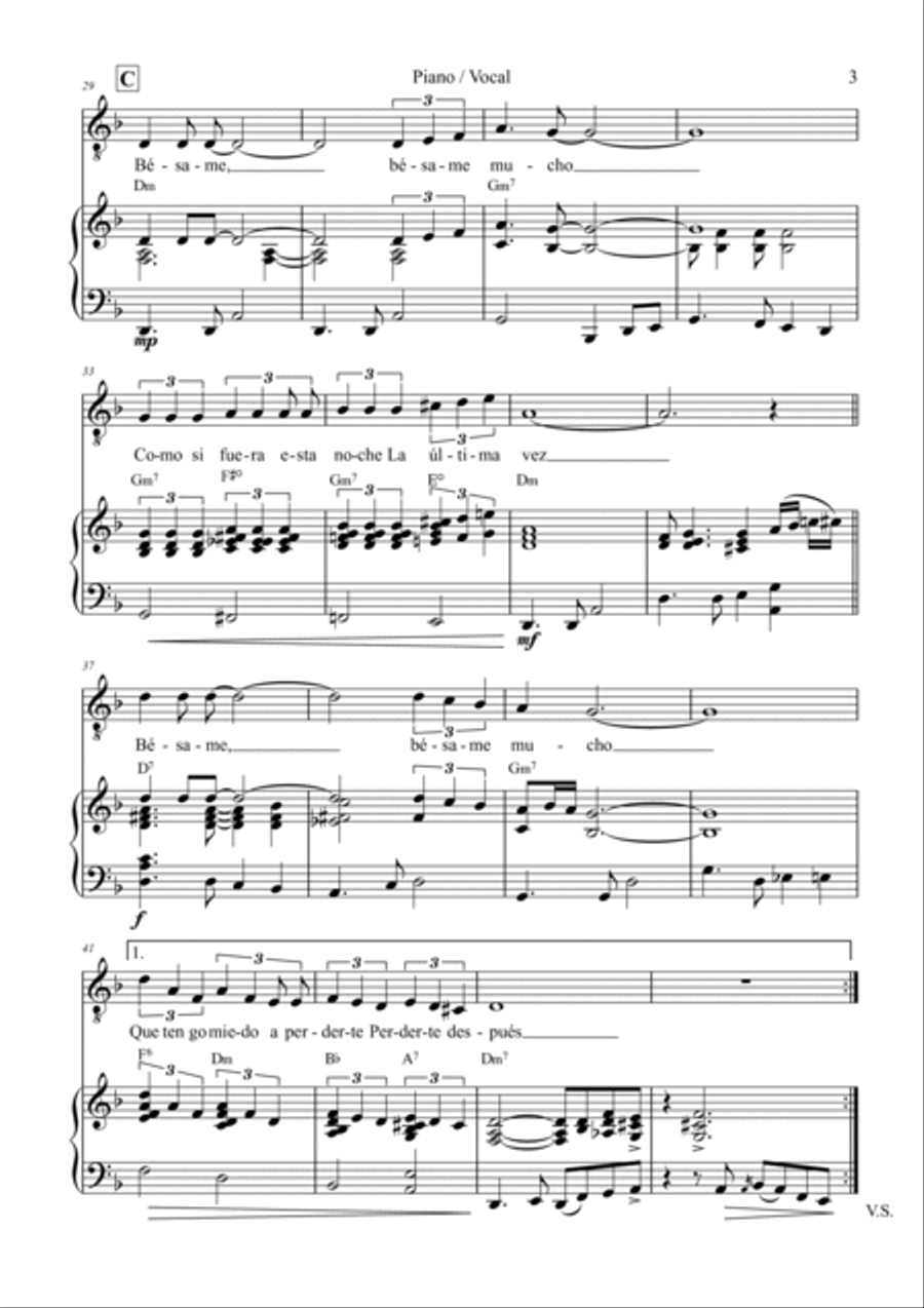 Bésame Mucho (kiss Me Much) Voice scores gallery preview page 3