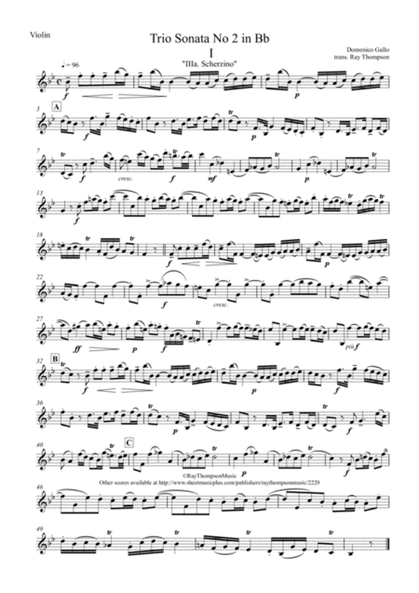 Gallo: Trio Sonata No.2 in Bb Mvt.I ( "Pulcinella Suite"Mvt 3a Scherzino) - string trio image number null