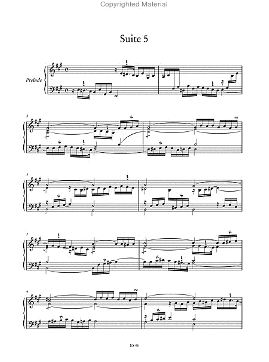 8 Suites for Keyboard (1720) HWV 426-433 ‘mises dans une autre applicature pour la facilité de la main’ by Gottlieb Muffat (1736) Harpsichord scores gallery preview page 6