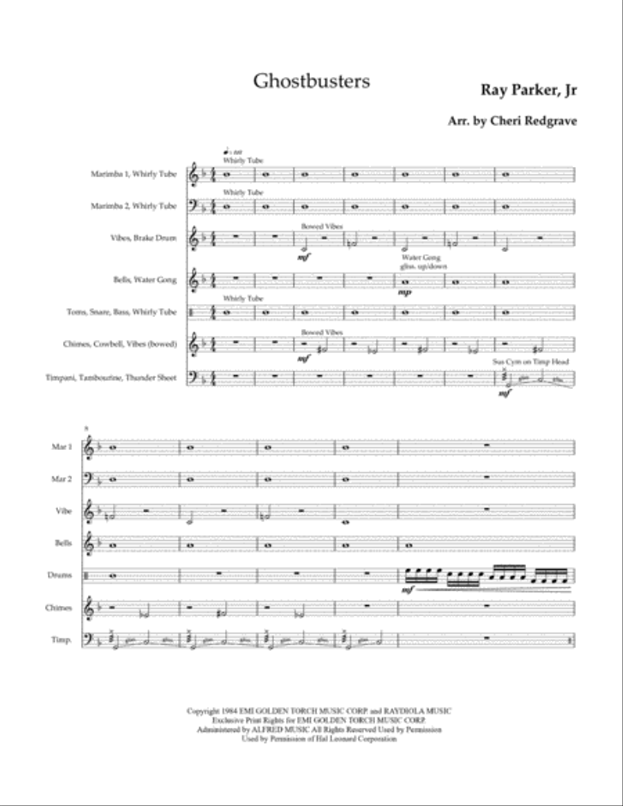 Ghostbusters Percussion Ensemble scores gallery preview page 3