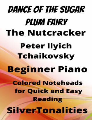 Dance of the Sugar Plum Fairy Nutcracker Beginner Piano Sheet Music with Colored Notation