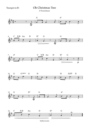 Oh Christmas Tree (O Tennenbaun) - Trumpet Bb and chords
