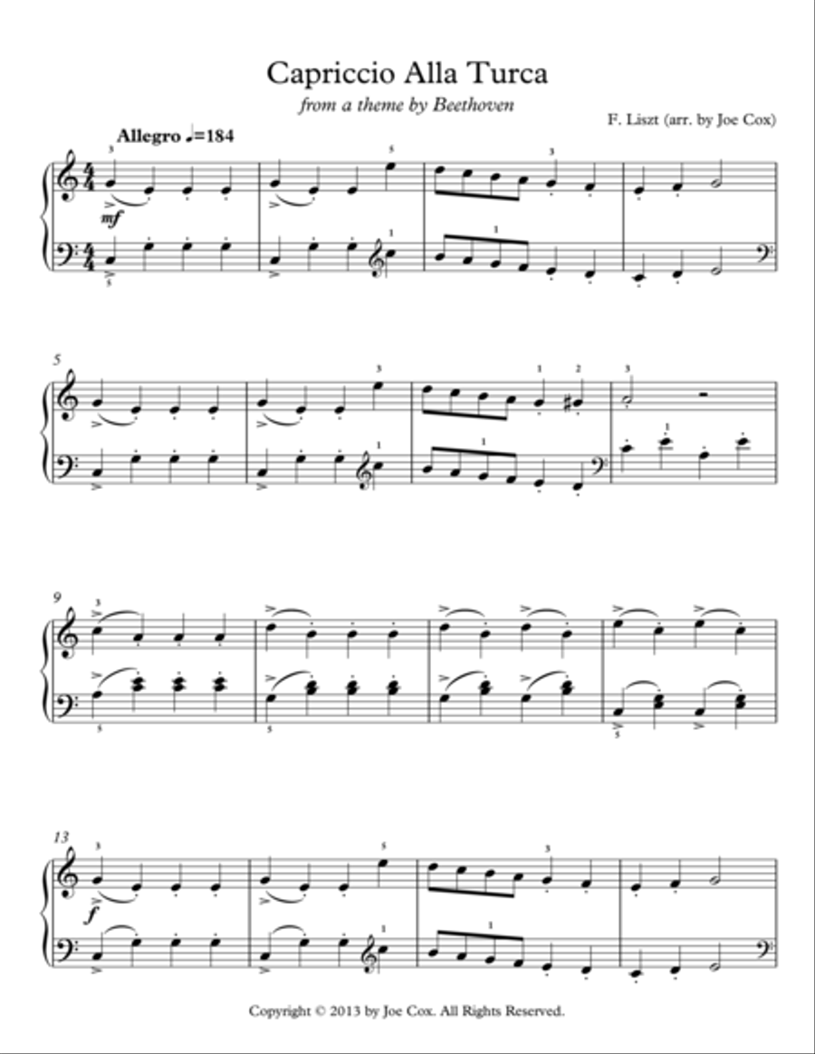 Capriccio Alla Turca Piano Method scores gallery preview page 1