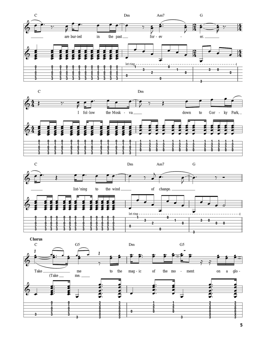 Wind Of Change Acoustic Guitar scores gallery preview page 5