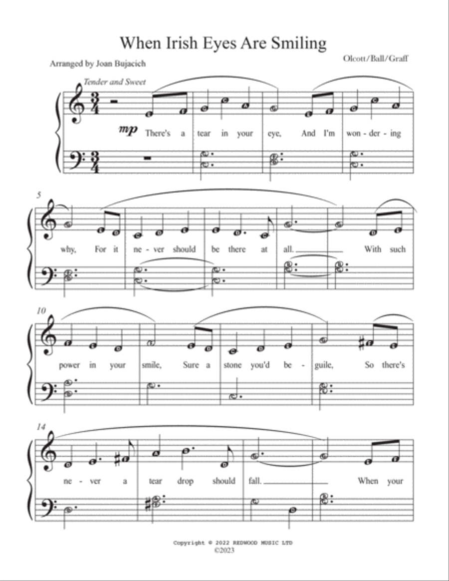 When Irish Eyes Are Smiling Easy Piano scores gallery preview page 2