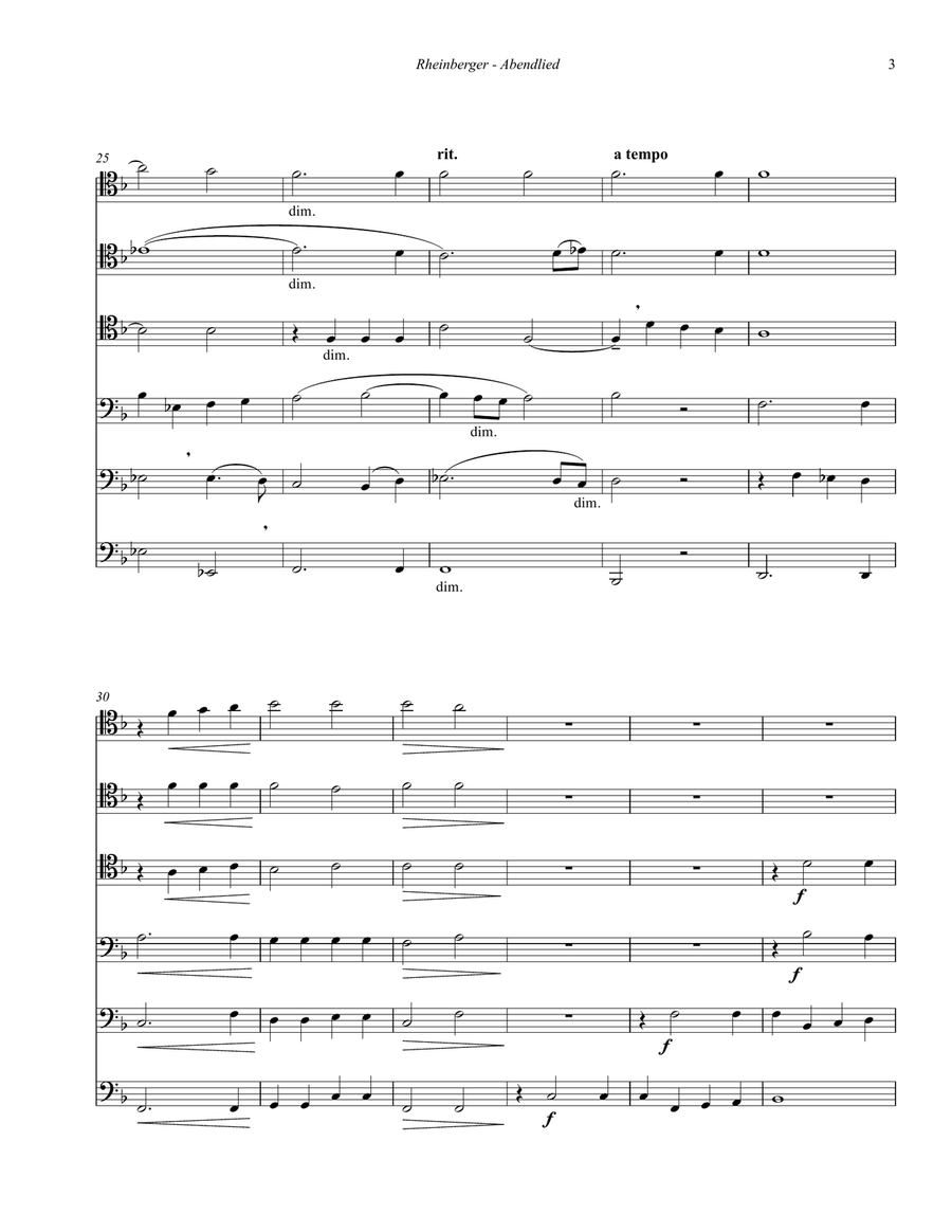 Abendlied, Op. 69, No. 3 Brass Ensemble scores gallery preview page 3