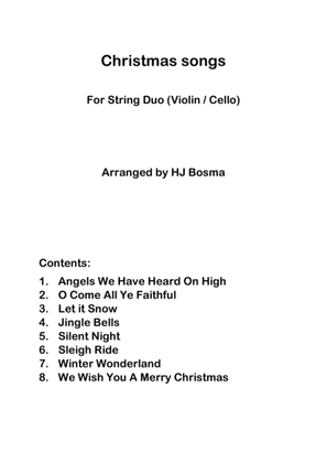 Book cover for Eight Christmas Songs for string duo